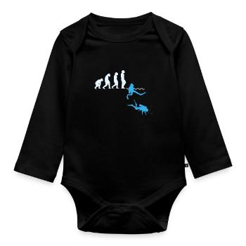 Plongée Evolution Chemise cadeau de plongée - Body Bébé bio manches longues - noir - Devant