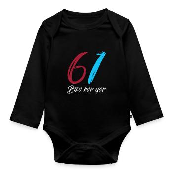Bize her yer 61 Trabzon Türkiye Geschenk - Baby Bio-Langarm-Body - Schwarz - Vorne