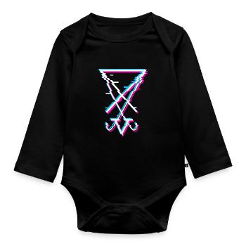 Sigil of Lucifer Aesthetic Goth Satanist Gift - Organic Longsleeve Baby Bodysuit - black - Front