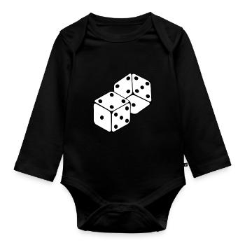 cube - Organic Longsleeve Baby Bodysuit - black - Front