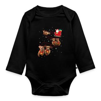 Dackel Weihnachten - Baby Bio-Langarm-Body - Schwarz - Vorne