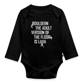 Climbing Sport Climber Rock Climbing Gift - Organic Longsleeve Baby Bodysuit - black - Front