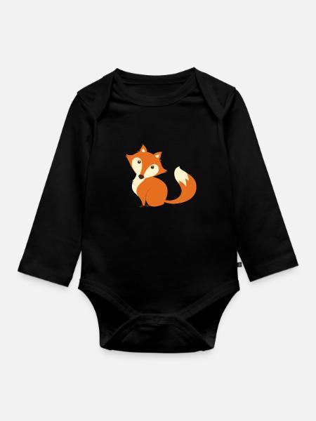 Fuchs - Baby Bio-Langarm-Body - Schwarz