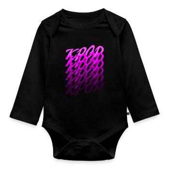 Kpop Kdrama vagues Écriture Coréenne Saranghae K-Pop - Body Bébé bio manches longues - noir - Devant