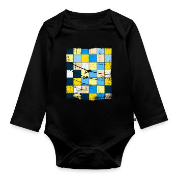 Glider pilot glider flying glider - Organic Longsleeve Baby Bodysuit - black - Front