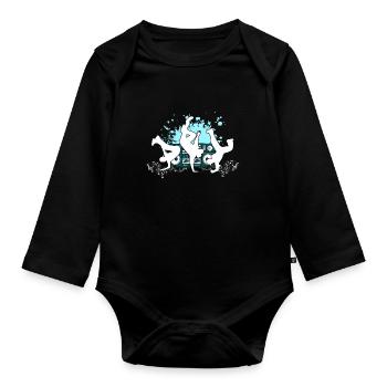 Breakdance Hip-Hop Geschenk - Baby Bio-Langarm-Body - Schwarz - Vorne