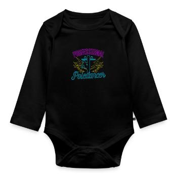 Lineman Pole 80s Professional Poledancer Gift - Organic Longsleeve Baby Bodysuit - black - Front
