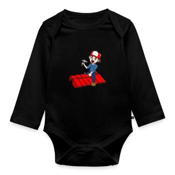 DACHDECKER - Baby Bio-Langarm-Body - Schwarz - Vorne