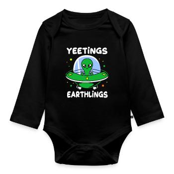 Alien - Baby Bio-Langarm-Body - Schwarz - Vorne