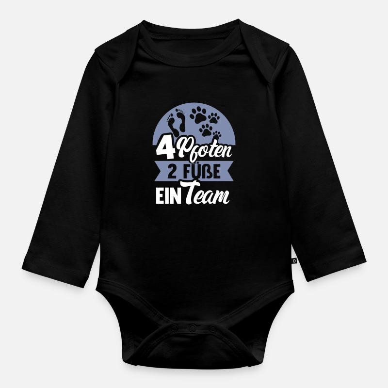 Hunde Gassi Herrchen Spruch Hundehalter Geschenk - Baby Bio-Langarm-Body - Schwarz