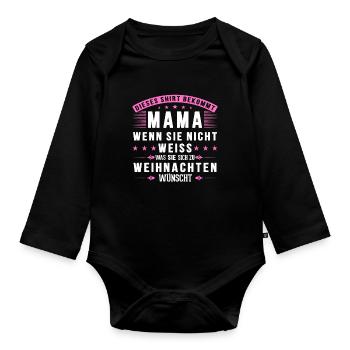Mama Weihnachten Lustig Mutter Geschenk - Baby Bio-Langarm-Body - Schwarz - Vorne