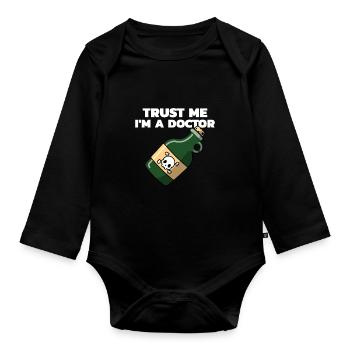 Trust Me im a Doctor - Baby Bio-Langarm-Body - Schwarz - Vorne