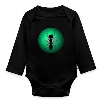 Ants - Organic Longsleeve Baby Bodysuit - black - Front