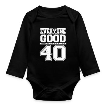 40th birthday man 40th birthday - Organic Longsleeve Baby Bodysuit - black - Front