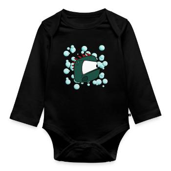 Pixel monsters - Organic Longsleeve Baby Bodysuit - black - Front