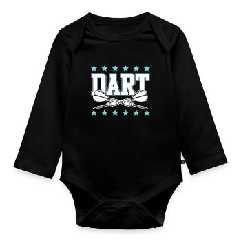 Dart Dartpfeile logo - Baby Bio-Langarm-Body - Schwarz - Vorne