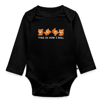 Voici comment je roule les hommes Red Panda - Body Bébé bio manches longues - noir - Devant