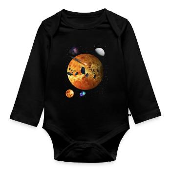 Weltraum - Baby Bio-Langarm-Body - Schwarz - Vorne