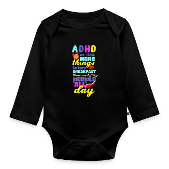 ADHD - Baby Bio-Langarm-Body - Schwarz - Vorne