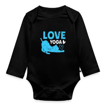 Yoga Yoga Women Yoga outfit Yoga sayings - Organic Longsleeve Baby Bodysuit - black - Front