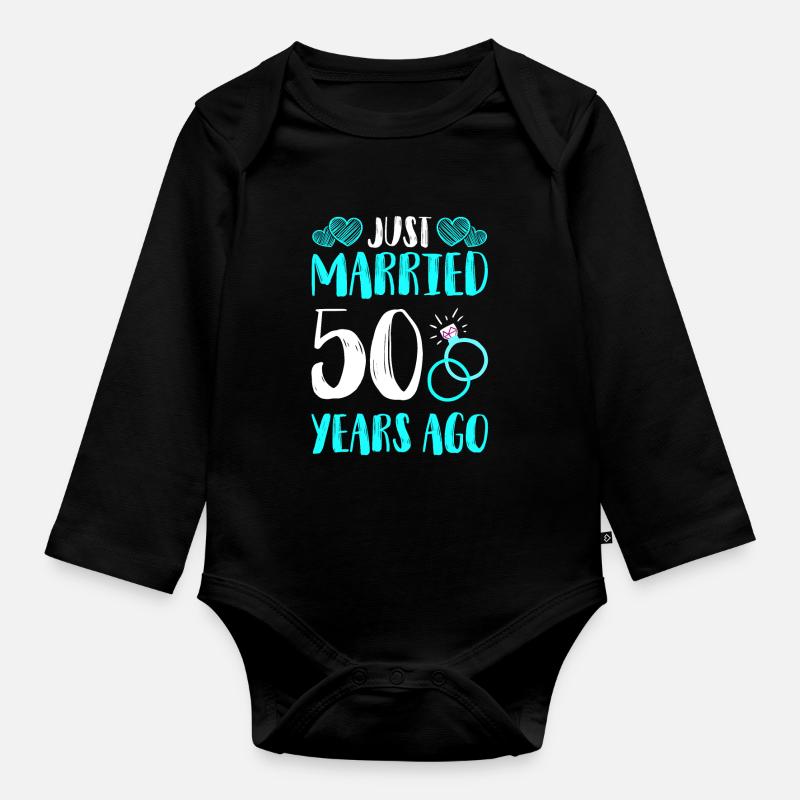 Mariage juste marié 50 ans - Body Bébé bio manches longues - noir
