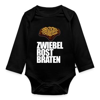 Zwiebelrostbraten, schwäbische Küche, lecker - Baby Bio-Langarm-Body - Schwarz - Vorne