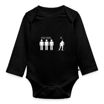 Lustiges Biathlon Spruch Supersprint - Baby Bio-Langarm-Body - Schwarz - Vorne