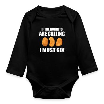 Nuggets Nug Lover Nuggets Gift - Organic Longsleeve Baby Bodysuit - black - Front