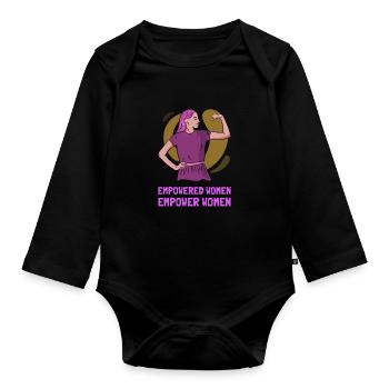 Cadeau féministe féministe féministe - Body Bébé bio manches longues - noir - Devant