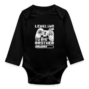Améliorer l'idée cadeau Big Brother Big Brother - Body Bébé bio manches longues - noir - Devant