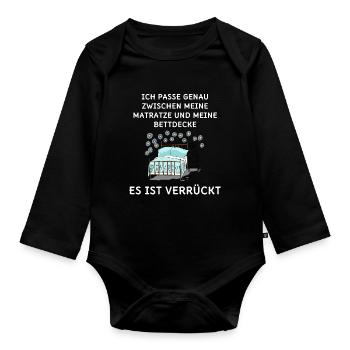Schlaf Oberteil Schlafanzug Pyjama Schlafshirt - Baby Bio-Langarm-Body - Schwarz - Vorne