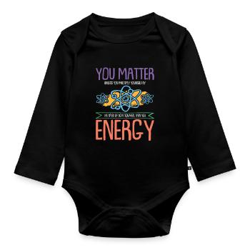 Energy science science - Organic Longsleeve Baby Bodysuit - black - Front