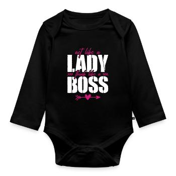 Patronne des droits des femmes - Body Bébé bio manches longues - noir - Devant