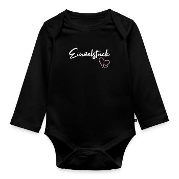 Einzelstück Herzen Trendy Cool Stylish Mädchen - Baby Bio-Langarm-Body - Schwarz - Vorne