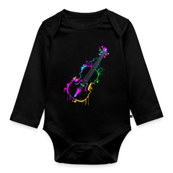 Violon - Body Bébé bio manches longues - noir - Devant