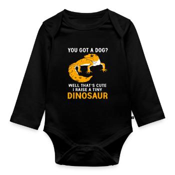 Gecko Lizard Geckos Reptile Reptiles - Organic Longsleeve Baby Bodysuit - black - Front