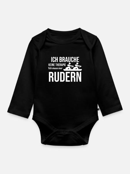 Rudern Ruderer Ruder Geschenk - Baby Bio-Langarm-Body - Schwarz