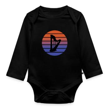 harpe - Body Bébé bio manches longues - noir - Devant