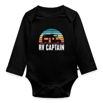 Rétro RV Captain Gift pour motorhome fan - Body Bébé bio manches longues - noir - Devant