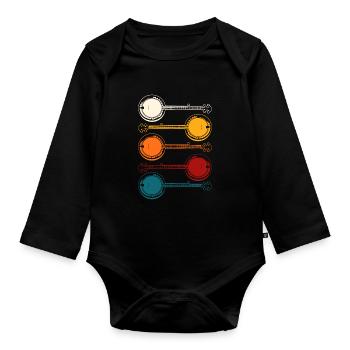 banjo - Organic Longsleeve Baby Bodysuit - black - Front