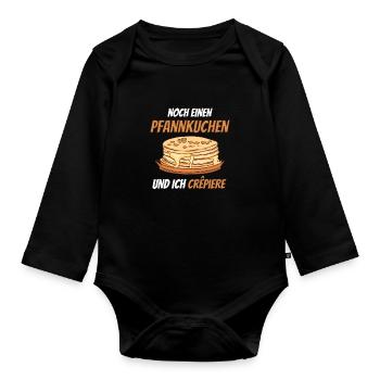 Lustiges Pfannkuchen Pancakes Crepes Geschenk - Baby Bio-Langarm-Body - Schwarz - Vorne