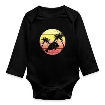 Larmas et les palmiers - Body Bébé bio manches longues - noir - Devant
