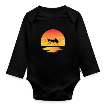 Ant Sunset - Organic Longsleeve Baby Bodysuit - black - Front