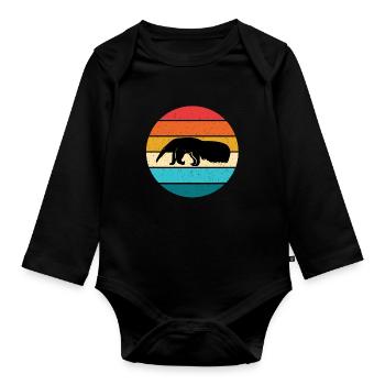 Anteater - Organic Longsleeve Baby Bodysuit - black - Front