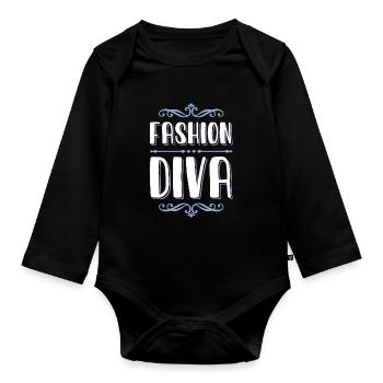 fashion diva - Baby Bio-Langarm-Body - Schwarz - Vorne