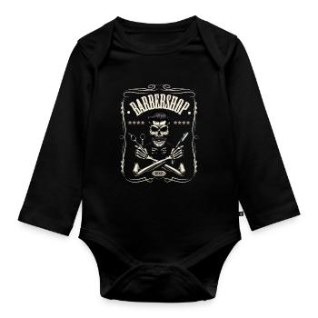 Barbershop hairdresser hairdresser hairdresser gift - Organic Longsleeve Baby Bodysuit - black - Front