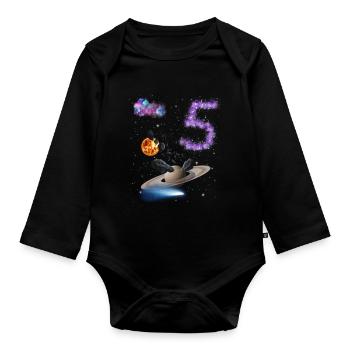 5ème anniversaire - Body Bébé bio manches longues - noir - Devant