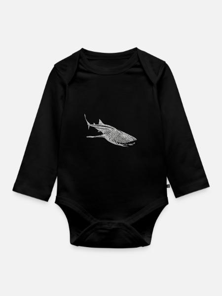Walhai - Baby Bio-Langarm-Body - Schwarz