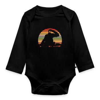 Ortang-Utan - Baby Bio-Langarm-Body - Schwarz - Vorne