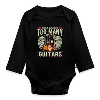 Funny Guitar Saying Guitar Player Musician G - Organic Longsleeve Baby Bodysuit - black - Front